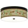 Giclee Gallery 14" Bronze Pine Cone Branch Shade LED Ceiling Light