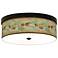 Giclee Gallery 14" Bronze Pine Cone Branch Shade LED Ceiling Light