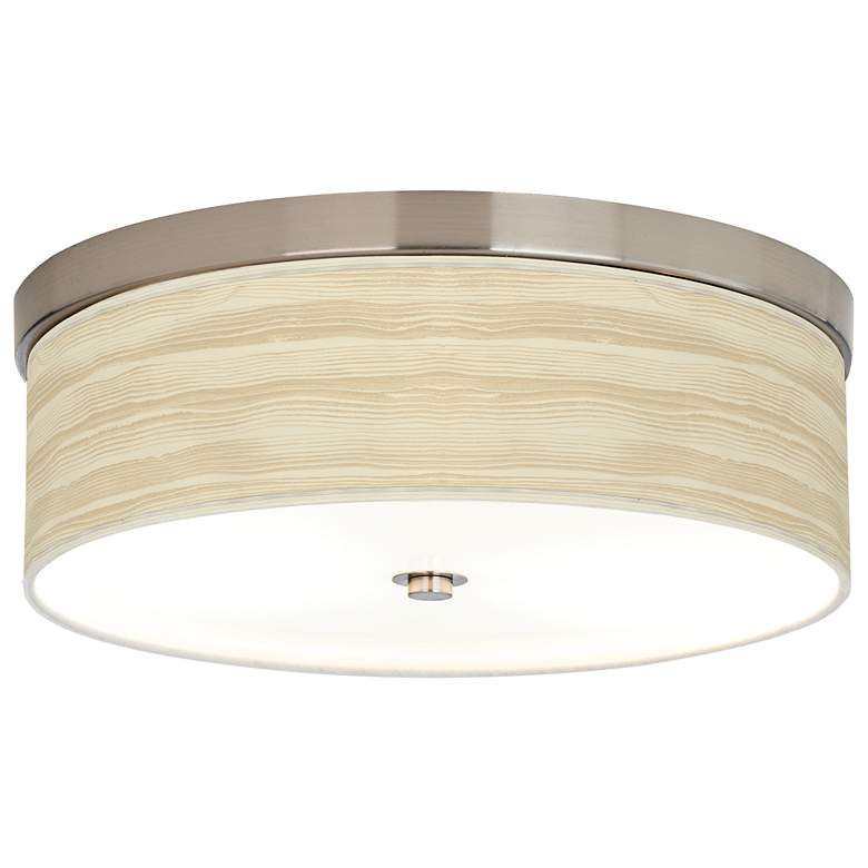 Image 1 Giclee Gallery 14" Wide Birch Blonde Drum Shade Ceiling Light