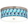 Giclee Gallery 14" Wide Blue Tiffany-Style Giclee  Shade Ceiling Light