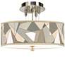 Giclee Gallery 14" Wide Modern Mosaic-1 Drum Shade Ceiling Light