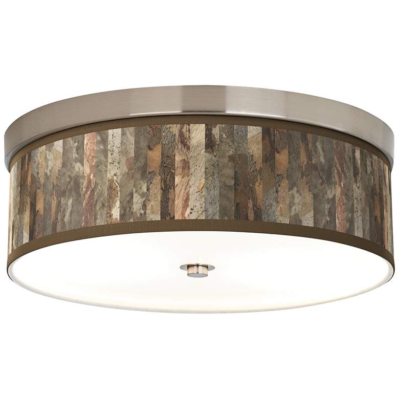 Image 1 Giclee Gallery 14" Wide Paper Bark Pattern Shade Ceiling Light