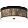 Giclee Gallery 14" Wide Paper Bark Print Bronze LED Ceiling Light