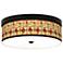Giclee Gallery 14" Wide Reds Shade Pattern Bronze LED Ceiling Light