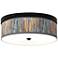 Giclee Gallery 14" Wide Striking Bark Bronze LED Ceiling Light