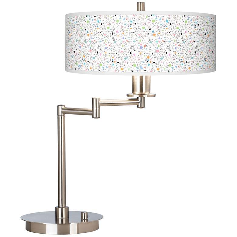 Image 1 Giclee Gallery 20 1/2" Colored Terrazzo Swing Arm Modern LED Desk Lamp