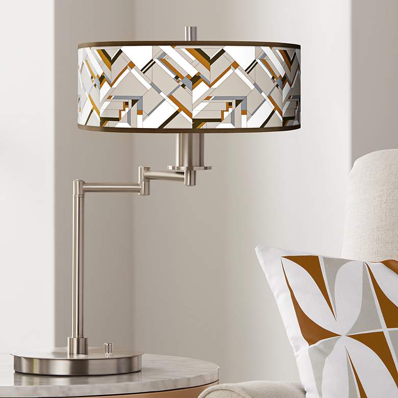Image 1 Giclee Gallery 20 1/2" Craftsman Mosaic LED Adjustable Swing Arm Lamp