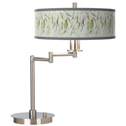 Giclee Gallery 20 1/2&quot; Eucalyptus Shade CFL Swing Arm Desk Lamp