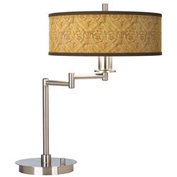Giclee Gallery 20 1/2&quot; Golden Versailles Shade LED Swing Arm Desk Lamp