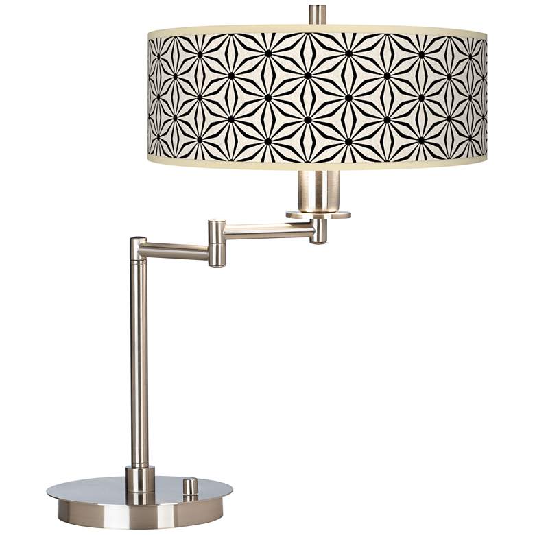 Image 1 Giclee Gallery 20 1/2" Kaleidoscope Flowers Swing Arm LED Desk Lamp