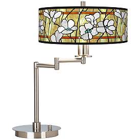 Image1 of Giclee Gallery 20 1/2" Magnolia Mosaic Shade Swing Arm LED Desk Lamp