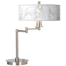 Giclee Gallery 20 1/2&quot; Marble Glow Shade Modern LED Swing Arm Lamp