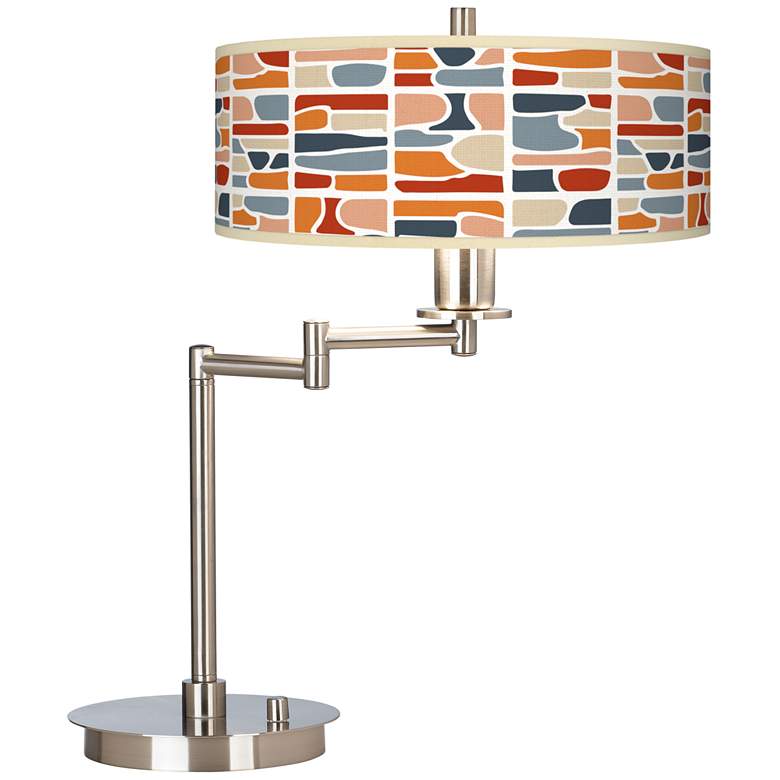 Image 1 Giclee Gallery 20 1/2" Retro Cobblestones Swing Arm LED Desk Lamp