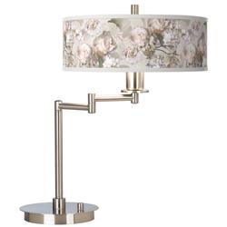 Giclee Gallery 20 1/2&quot; Rosy Blossoms Giclee LED Swing Arm Desk Lamp