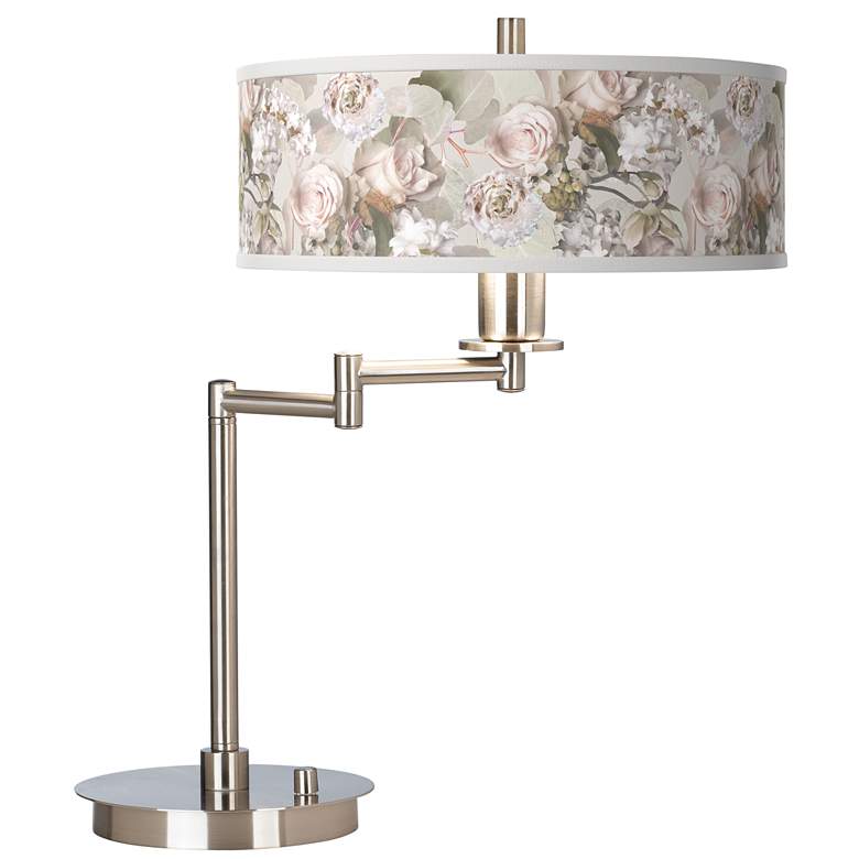 Image 1 Giclee Gallery 20 1/2" Rosy Blossoms Giclee LED Swing Arm Desk Lamp