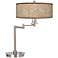 Giclee Gallery 20 1/2" Rustic Woodwork Adjustable Swing Arm LED Lamp