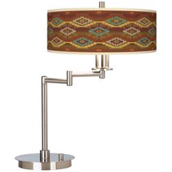 Giclee Gallery 20 1/2&quot;  Southwest Sienna Shade Swing Arm LED Desk Lamp