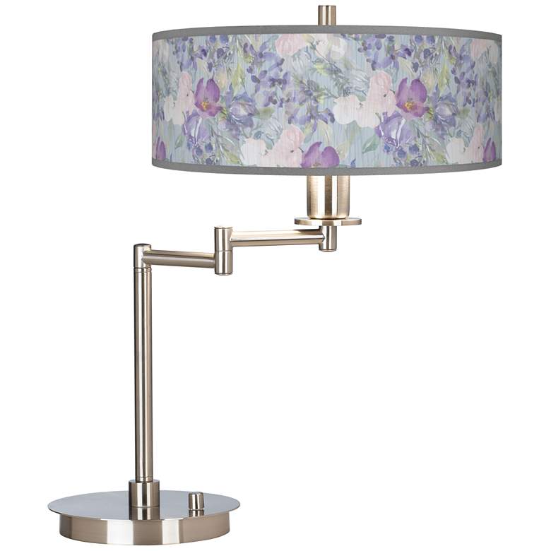 Image 1 Giclee Gallery 20 1/2" Spring Flowers Swing Arm LED Desk Lamp