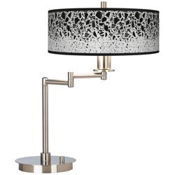 Giclee Gallery 20 1/2&quot; Terrazzo Pattern Shade Swing Arm LED Desk Lamp