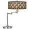 Giclee Gallery 20 1/2" Weave Print Shade Swing Arm LED Desk Lamp