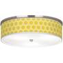 1_Giclee Gallery 20 1/4" Honeycomb Yellow Shade Nickel Ceiling Light