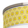 Giclee Gallery 20 1/4" Honeycomb Yellow Shade Nickel Ceiling Light