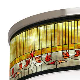 Image2 of Giclee Gallery 20 1/4" Wide Lily Shade with Nickel Ceiling Light more views