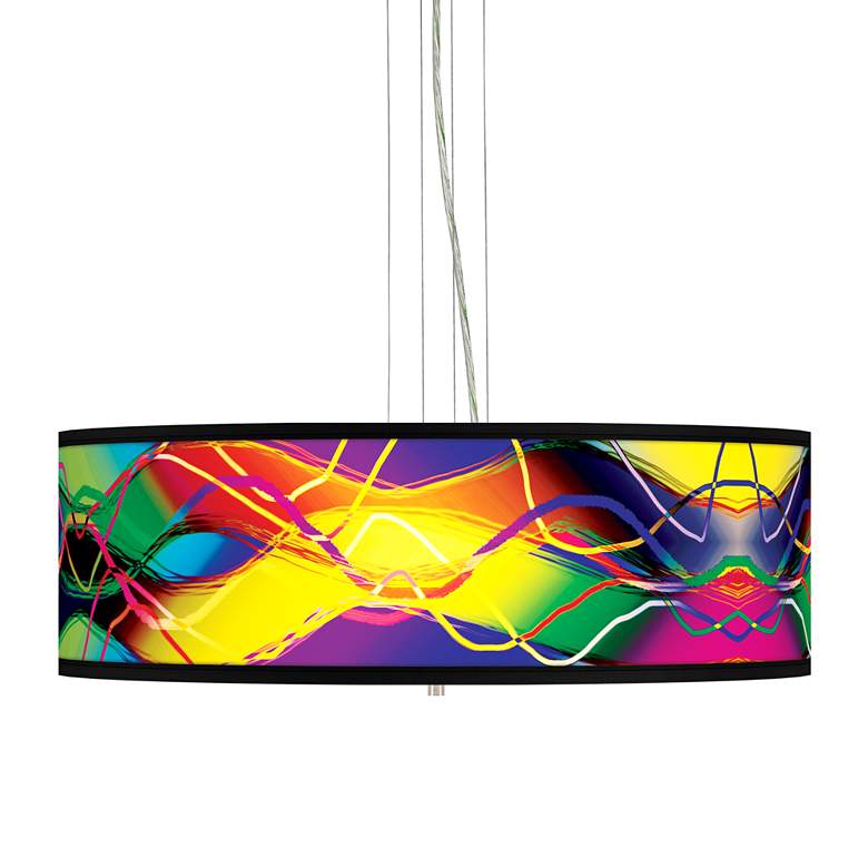 Image 1 Giclee Gallery 24" Colors in Motion Shade 4-Light Pendant Chandelier