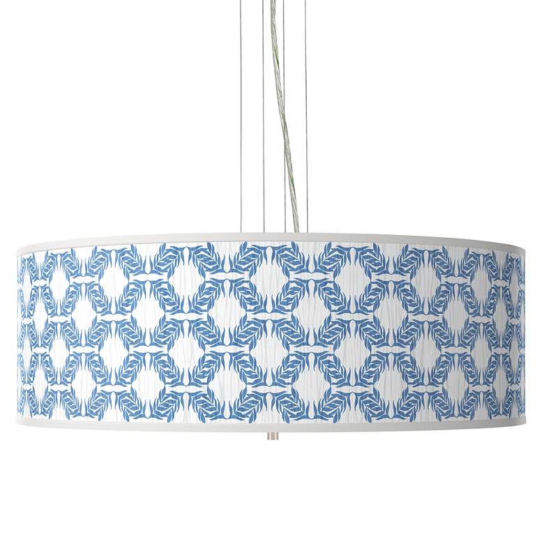 Image 1 Giclee Gallery 24" Wide 4-Light Blue Leaf Symmetry Pendant Chandelier