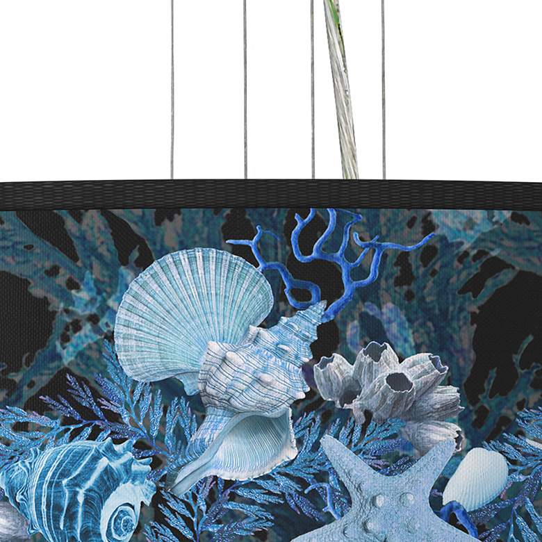 Image 2 Giclee Gallery 24" Wide 4-Light Blue Seas Shade Pendant Chandelier more views
