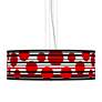 Giclee Gallery 24" Wide Red Balls Shade 4-Light Pendant Chandelier