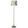 Giclee Gallery 62" Rosy Blossoms Shade Nickel Pull Chain Floor Lamp