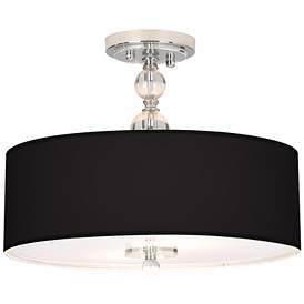 Image1 of Giclee Gallery All Black Shade 16" Wide Semi-Flushmount Ceiling Light