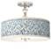 Giclee Gallery Amity 16" Wide Chrome Semi-Flush Ceiling Light