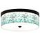 Giclee Gallery Aqua Mosaic Pattern 14" Wide Bronze LED Ceiling Light
