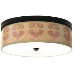 Giclee Gallery Aurelia Heart Pattern 14" Wide Bronze LED Ceiling Light