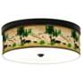 Giclee Gallery Bear Lodge 14" Wide Rustic Bronze Ceiling Light