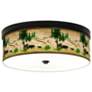 1_Giclee Gallery Bear Lodge 14" Wide Rustic Bronze LED Ceiling Light