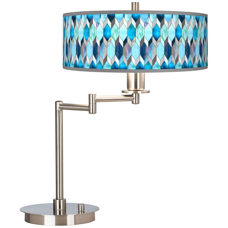 Image 2 Giclee Gallery Blue Tiffany 20 1/2" Giclee Swing Arm LED Desk Lamp