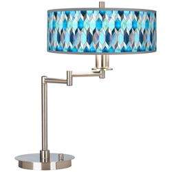 Giclee Gallery Blue Tiffany 20 1/2&quot; Giclee Swing Arm LED Desk Lamp
