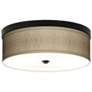 Giclee Gallery Burlap Print 14" Wide Bronze LED Ceiling Light