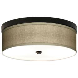 Giclee Gallery Burlap Print 14" Wide Bronze LED Ceiling Light