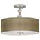 Giclee Gallery Burlap Print 16" Wide Semi-Flush Ceiling Light