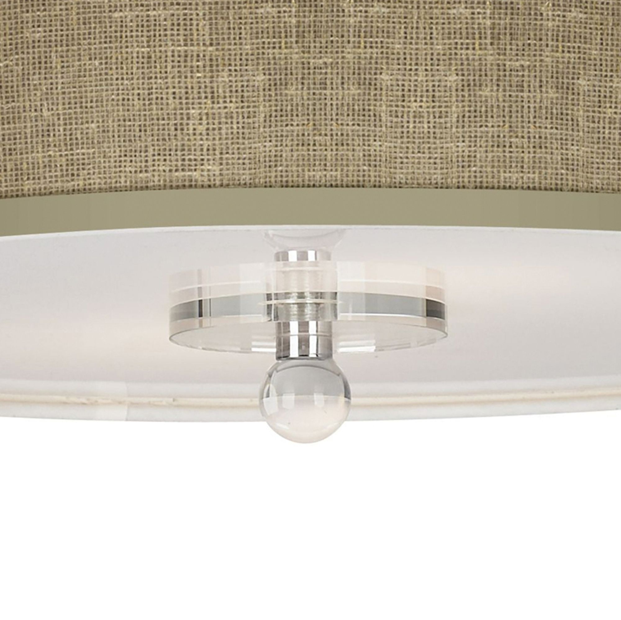 Image 4 Giclee Gallery Burlap Print 16" Wide Semi-Flush Ceiling Light more views