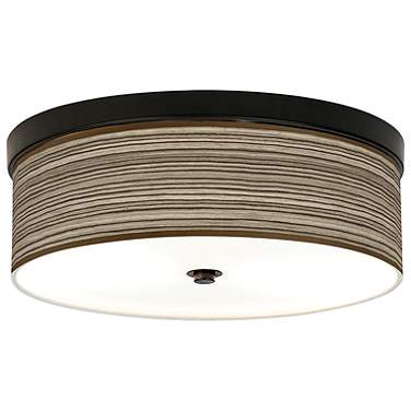 Giclee Gallery Cedar Zebrawood 14" Wide Bronze LED Ceiling Light