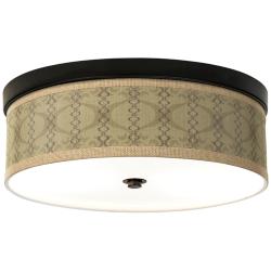Giclee Gallery Colette Tan Pattern 14" Wide Bronze LED Ceiling Light