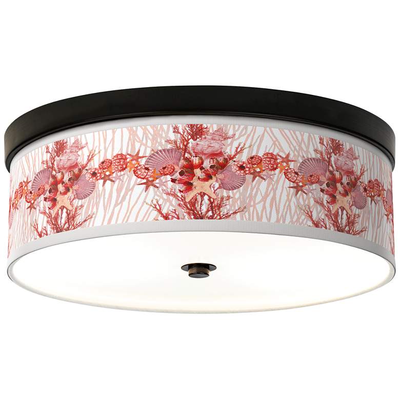 Image 1 Giclee Gallery Corallium Ocean Pattern 14" Bronze LED Ceiling Light
