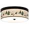 Giclee Gallery Deer Lodge Pattern 14" Wide Bronze LED Ceiling Light