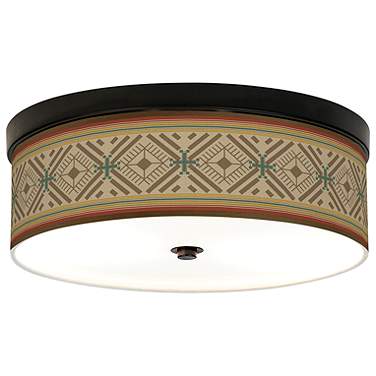 Giclee Gallery Desert Diamonds Pattern 14" Bronze LED Ceiling Light