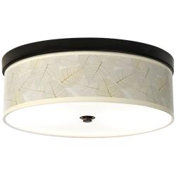 Giclee Gallery Fall Leaves Pattern 14" Wide Bronze LED Ceiling Light